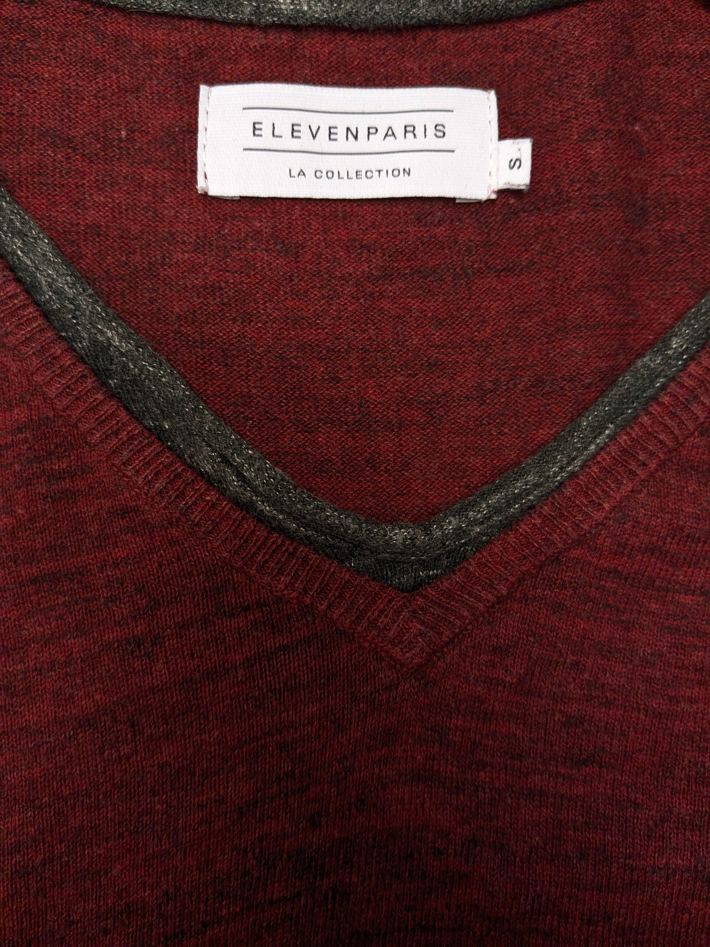 Maglione sottile di Eleven Paris. Rosso Grigio misto. Taglia S.