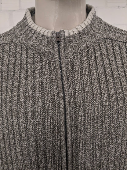 Gilet autentico. Motivo tattile misto beige. Taglia 2XL/XXL.