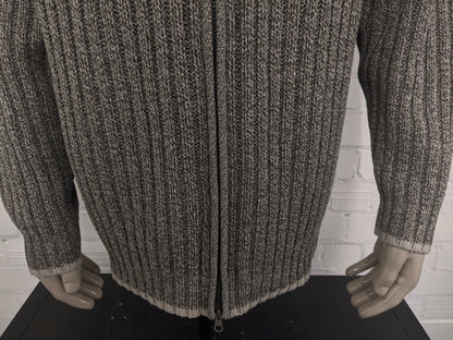 Gilet autentico. Motivo tattile misto beige. Taglia 2XL/XXL.