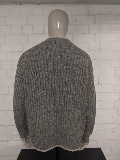 Gilet autentico. Motivo tattile misto beige. Taglia 2XL/XXL.