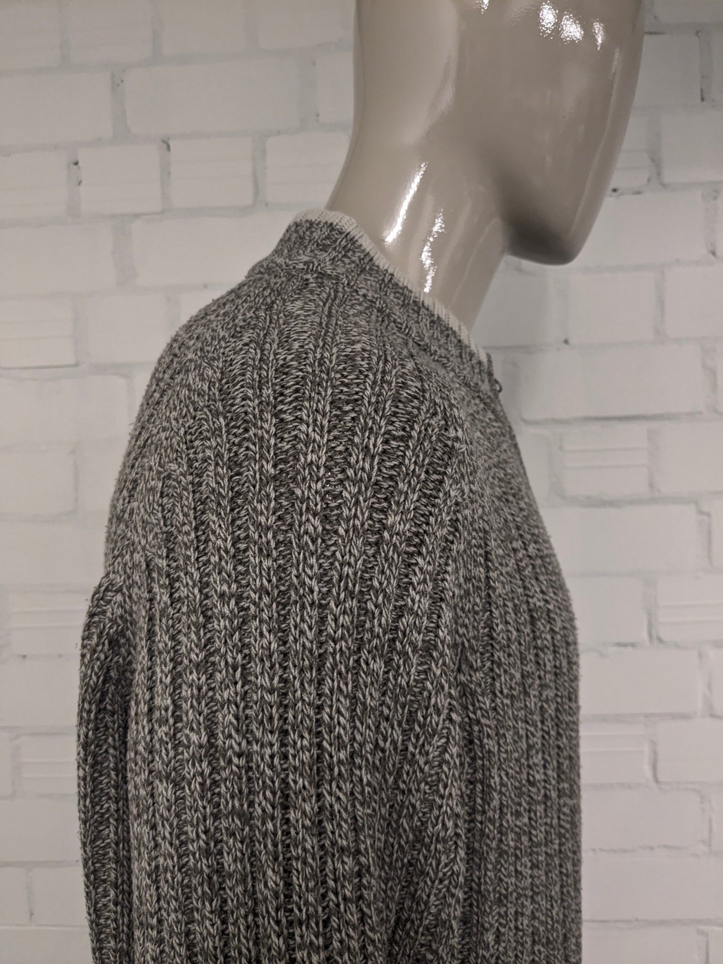 Gilet autentico. Motivo tattile misto beige. Taglia 2XL/XXL.