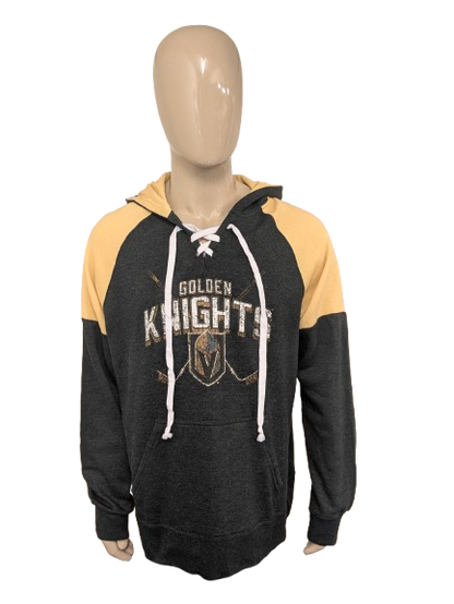 Official NHL Golden Knights Hoodie. Antraciet Geel gekleurd. Maat 2XL / XXL.