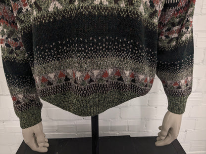 Maglione vintage di C&A. Colore Verde Arancione Marrone. Taglia L.