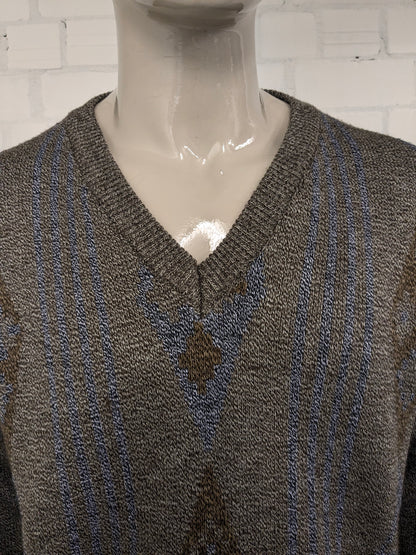 Maglione Ferré vintage. Colore Marrone Blu Beige. Taglia L.