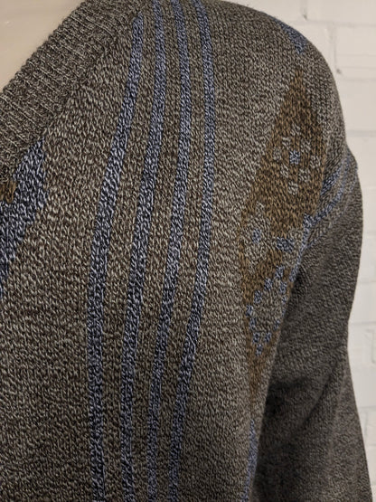 Maglione Ferré vintage. Colore Marrone Blu Beige. Taglia L.