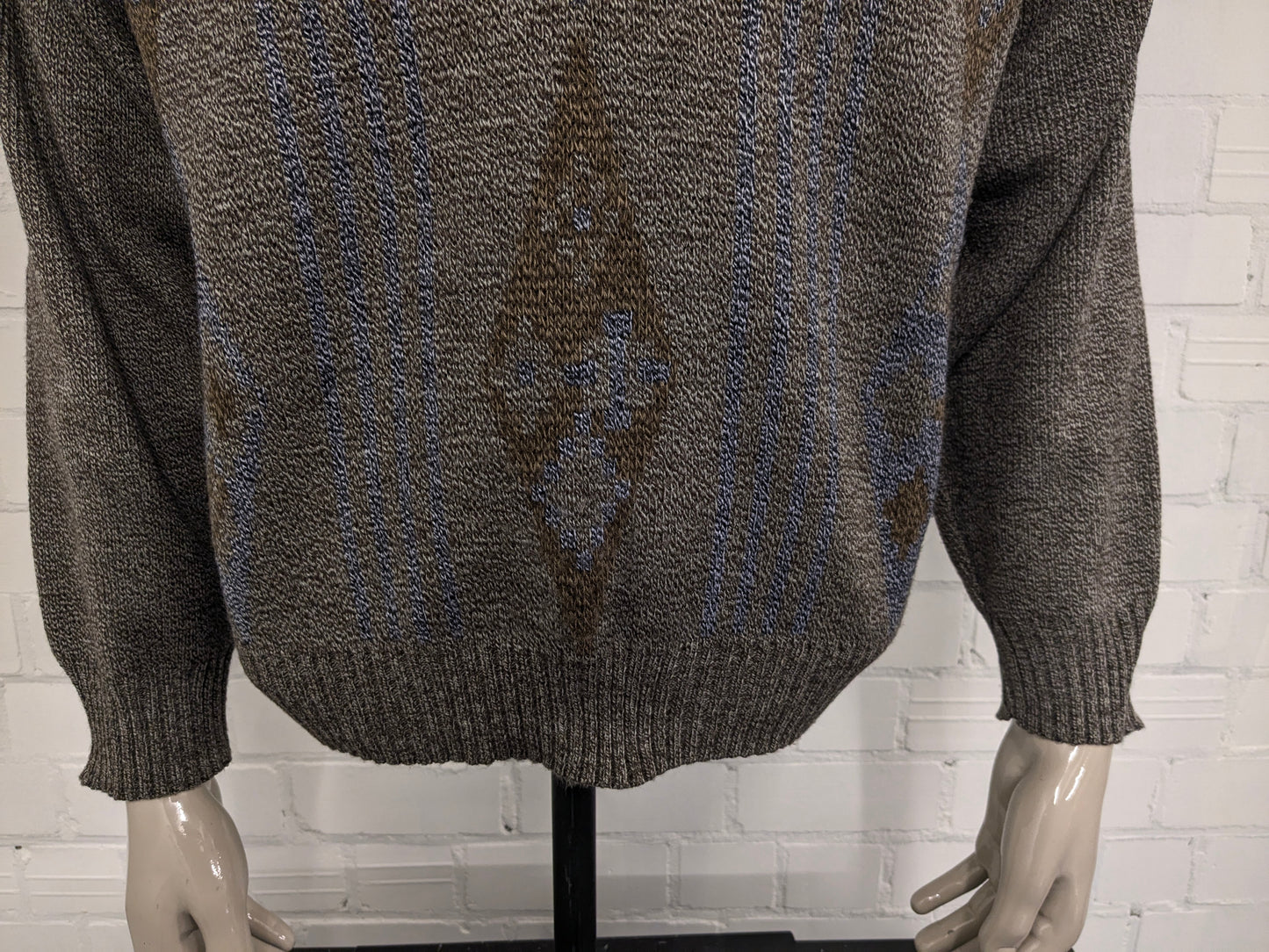 Maglione Ferré vintage. Colore Marrone Blu Beige. Taglia L.