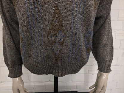 Maglione Ferré vintage. Colore Marrone Blu Beige. Taglia L.