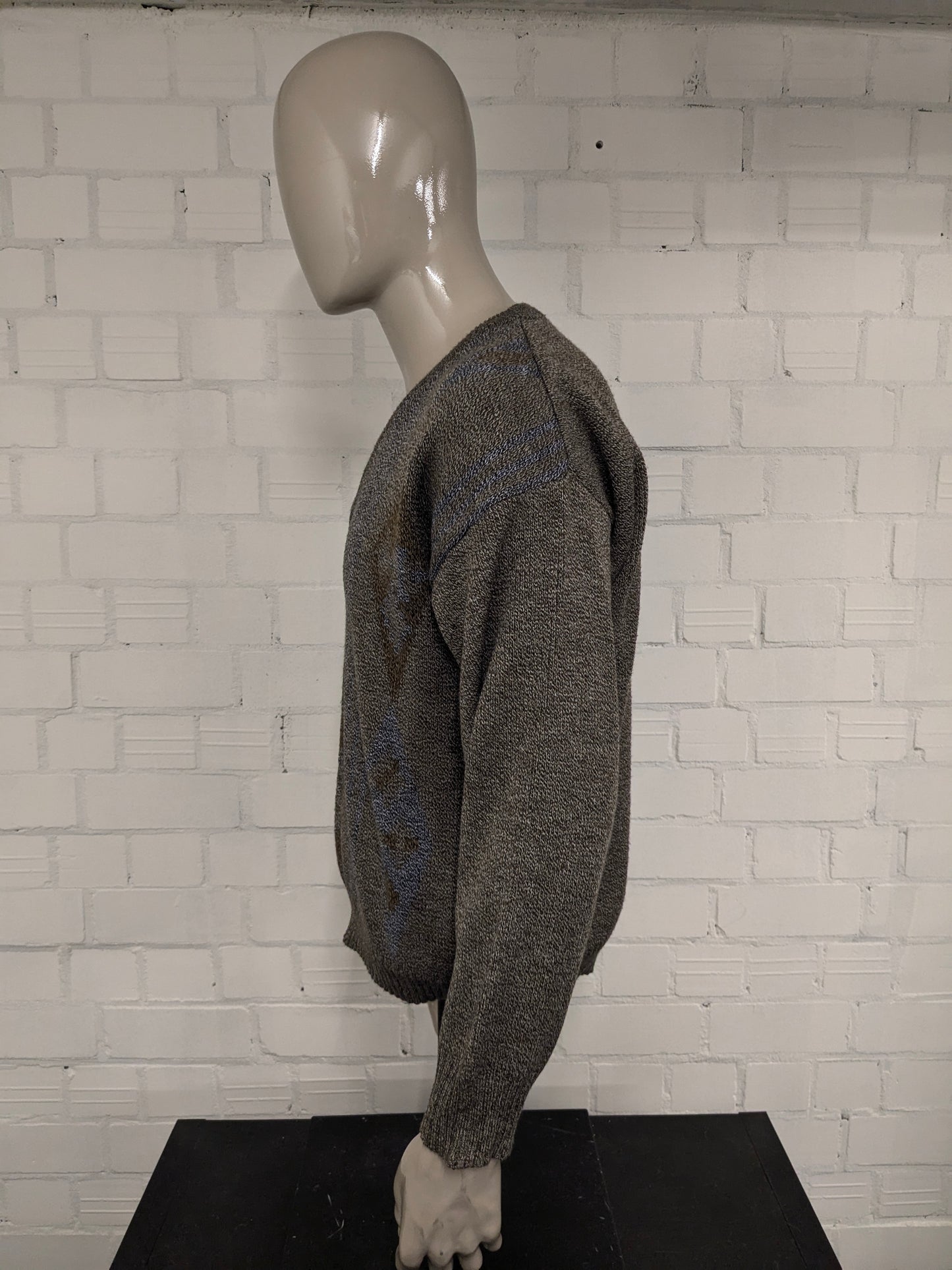 Maglione Ferré vintage. Colore Marrone Blu Beige. Taglia L.