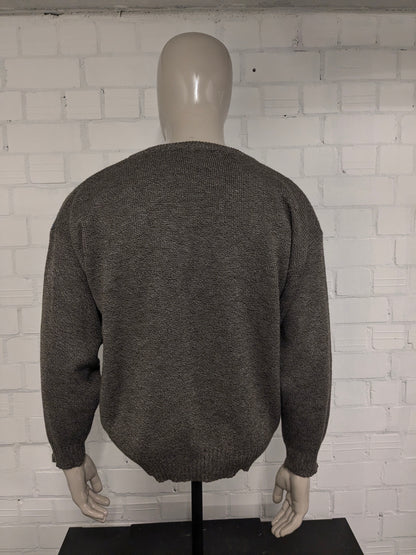 Maglione Ferré vintage. Colore Marrone Blu Beige. Taglia L.