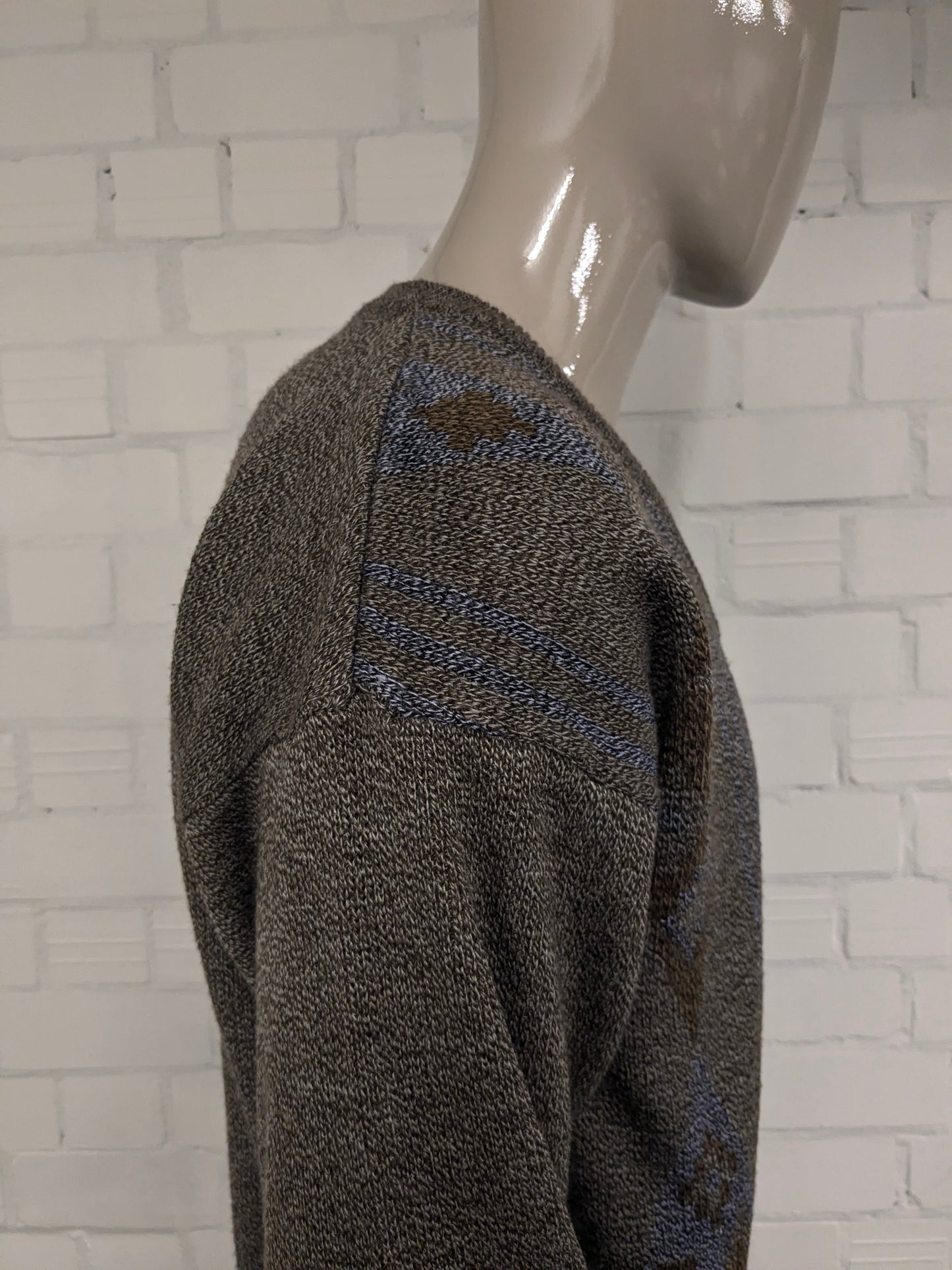 Maglione Ferré vintage. Colore Marrone Blu Beige. Taglia L.