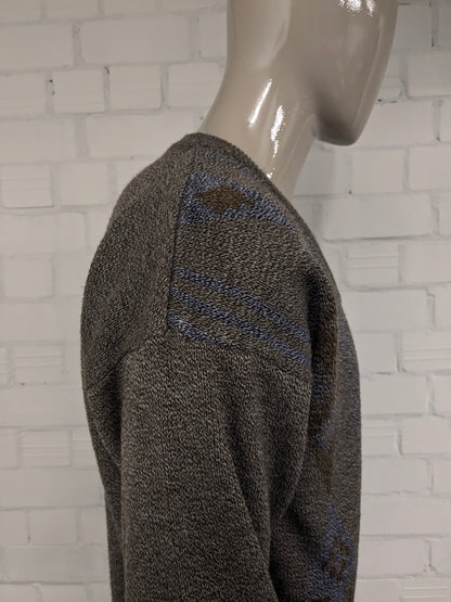 Maglione Ferré vintage. Colore Marrone Blu Beige. Taglia L.