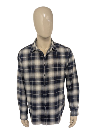 Levi's shirt. Blue Beige White checked. Size L.