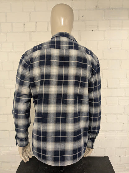 Levi's shirt. Blue Beige White checked. Size L.