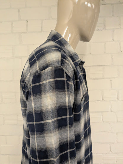 Levi's shirt. Blue Beige White checked. Size L.