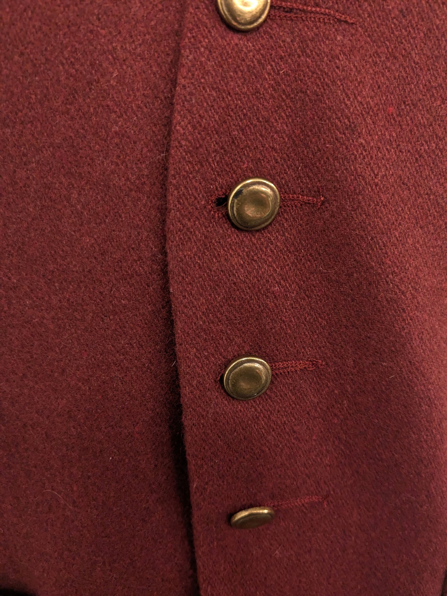 Vintage Nico Wollen gilet. Rood gemêleerd. Maat M.