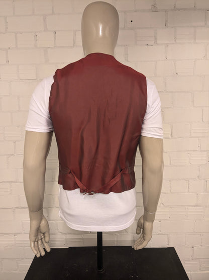 Vintage Nico Wollen gilet. Rood gemêleerd. Maat M.