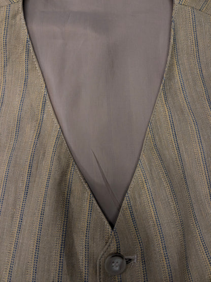 Vintage Trek & Travel gilet. Geel Blauw gestreept. Maat 2XL / XXL.