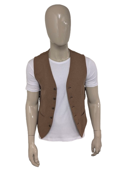 Gibson London gilet. Bruin motief. Maat M.