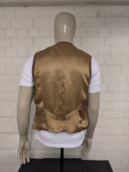 Gibson London gilet. Bruin motief. Maat M.