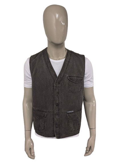 Bellone.s gilet / bodywarmer. Bruin gestreept. Maat 2XL / XXL