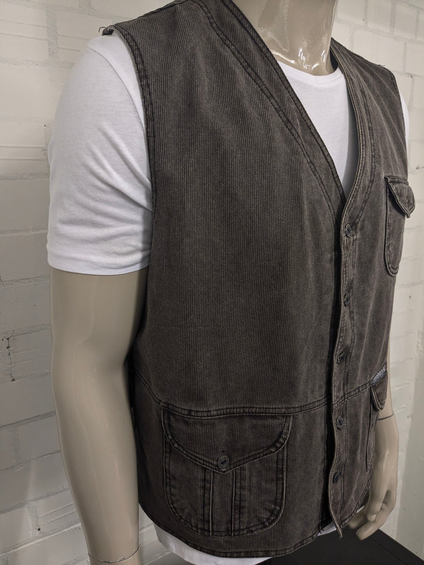 Chaleco / calentador de cuerpo Bellone.s. Rayas marrones. Talla 2XL / XXL