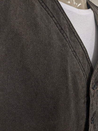 Chaleco / calentador de cuerpo Bellone.s. Rayas marrones. Talla 2XL / XXL