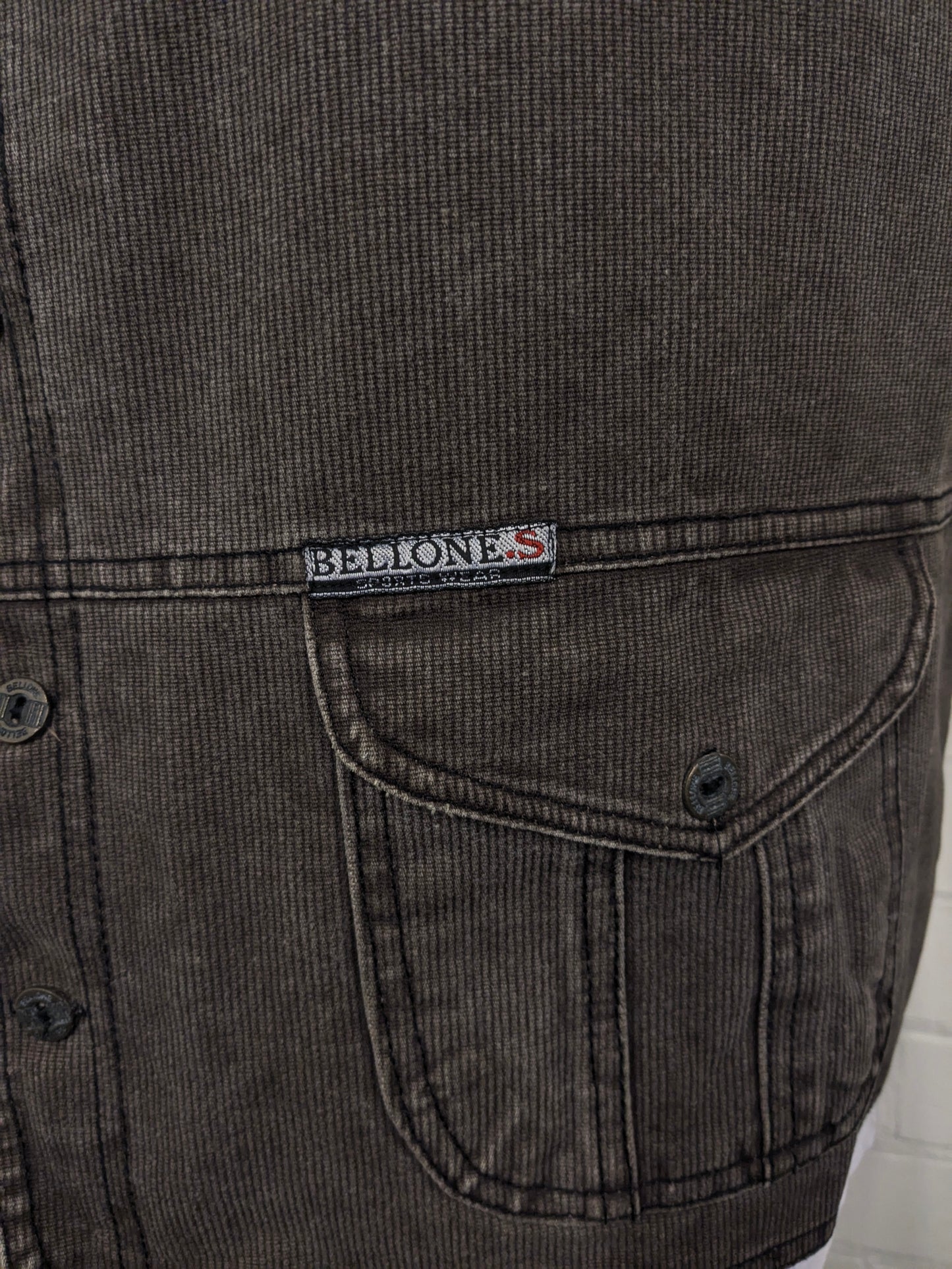 Chaleco / calentador de cuerpo Bellone.s. Rayas marrones. Talla 2XL / XXL