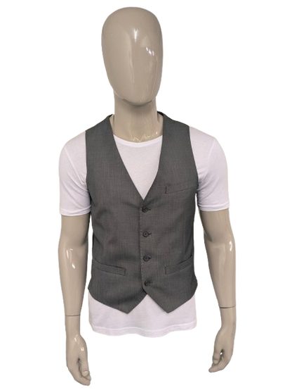 Chaleco Butler & Web. Motivo mixto gris. Talla M. Corte entallado.