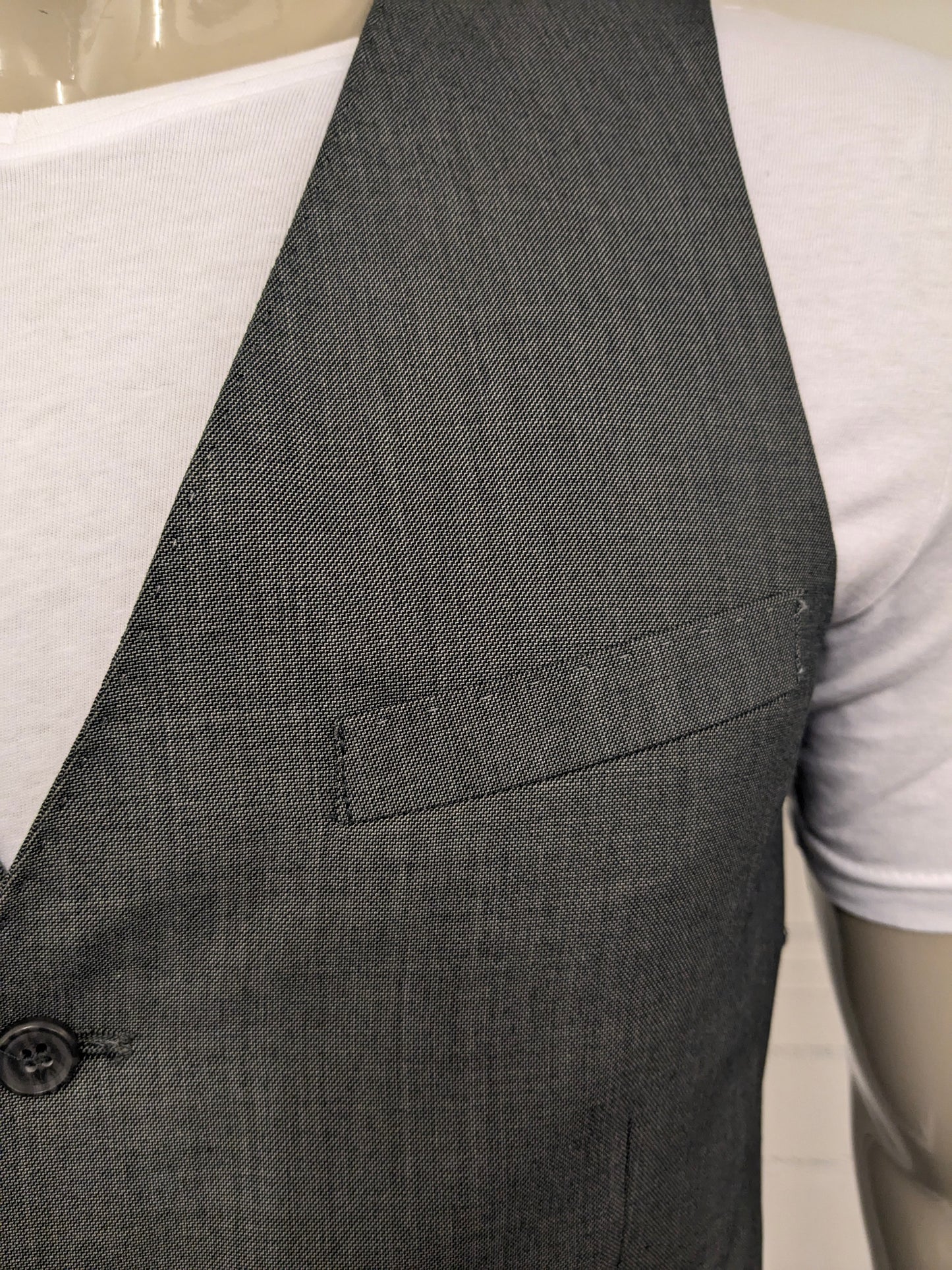 Chaleco Butler & Web. Motivo mixto gris. Talla M. Corte entallado.