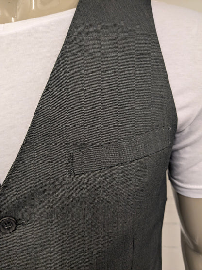 Chaleco Butler & Web. Motivo mixto gris. Talla M. Corte entallado.