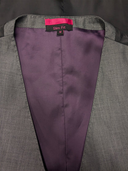 Chaleco Butler & Web. Motivo mixto gris. Talla M. Corte entallado.