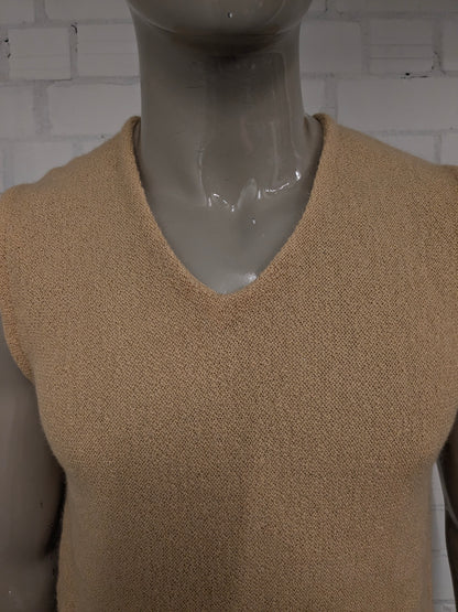 Vintage Pringle 100% Alpaca Wollen spencer met V-Hals. Geel gekleurd. Maat S.