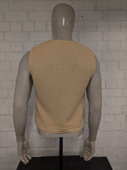 Vintage Pringle 100% Alpaca Wollen spencer met V-Hals. Geel gekleurd. Maat S.