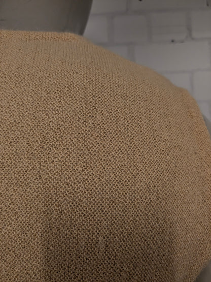 Vintage Pringle 100% Alpaca Wollen spencer met V-Hals. Geel gekleurd. Maat S.