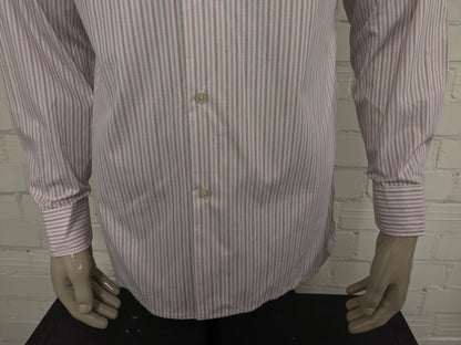 Camicia Sonaj vintage anni '70 con colletto a punta. Rosso Arancione Blu rigato. Taglia L.
