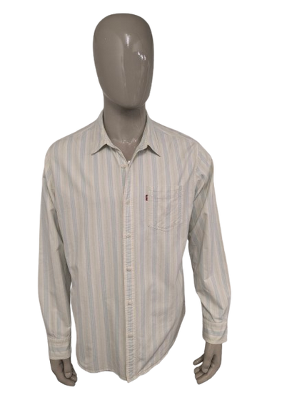 La camicia di Levi. Strisce giallo verdi. Taglia XL. standard.