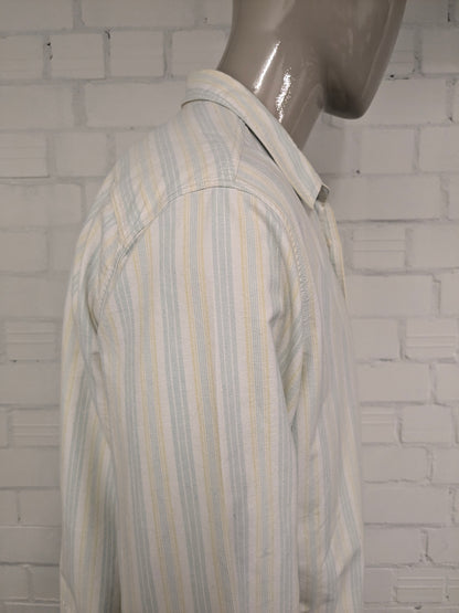 La camicia di Levi. Strisce giallo verdi. Taglia XL. standard.