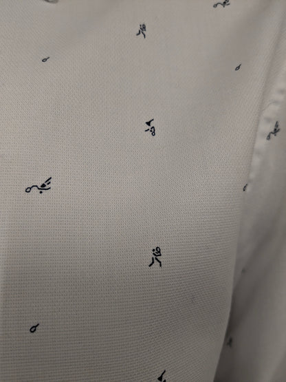 Zara shirt. White with Blue tennis men print. Size XL. regular fit.
