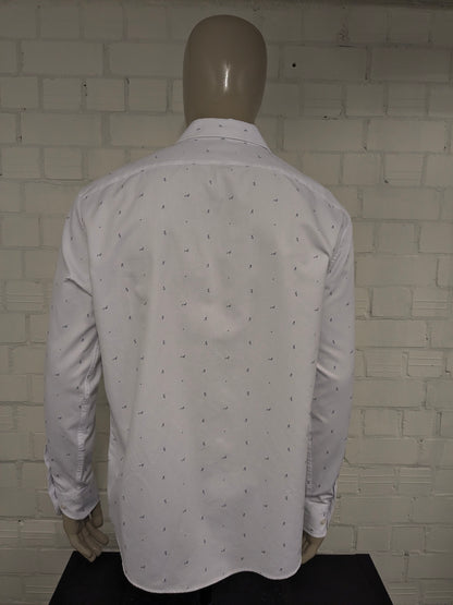 Zara shirt. White with Blue tennis men print. Size XL. regular fit.
