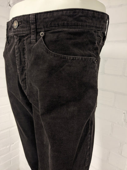 Good Fellow ribbed trousers. Dark Brown colored. Size W34 - L30. slim fit.