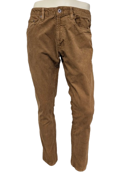 Pantalon côtelé Bonobo. De couleur marron clair. Taille W34 - L32. Tapez sur mesure.