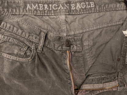 American Eagle ribbed trousers. Colored gray. Size W33 - L32. Type Original straight.