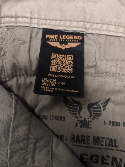 Pantaloni PME Legend Bare Metal. Colore beige. Taglia W33 - L32.