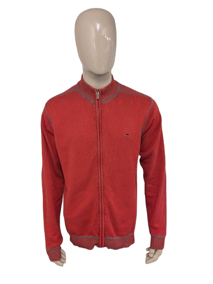 Gilet State of Art con cerniera. Arancio Grigio misto. Taglia L.