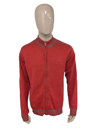 Gilet State of Art con cerniera. Arancio Grigio misto. Taglia L.