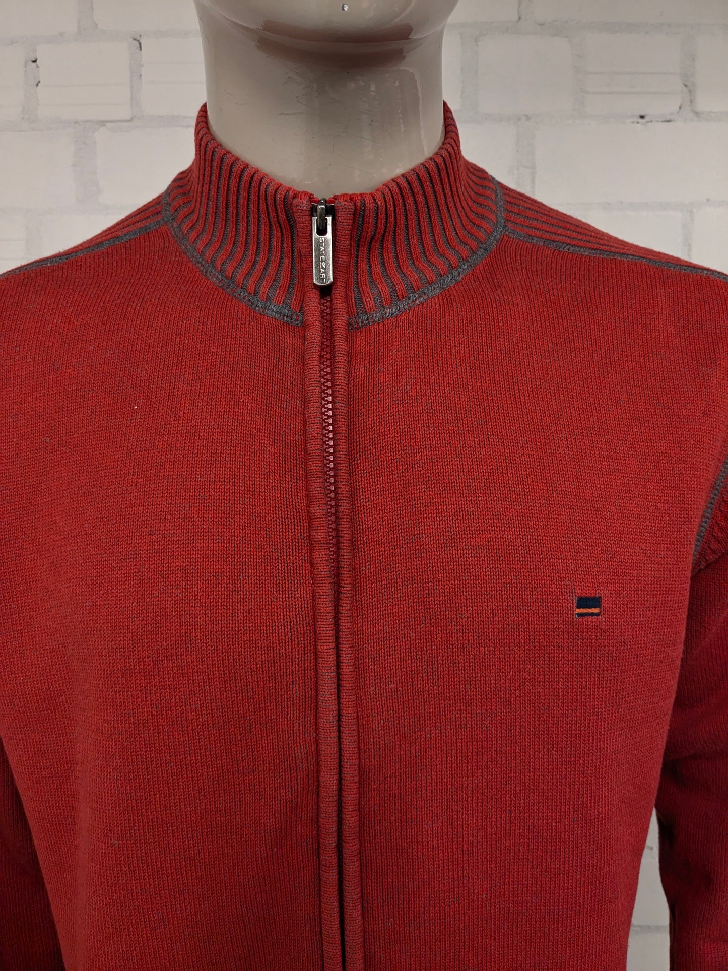 Gilet State of Art con cerniera. Arancio Grigio misto. Taglia L.