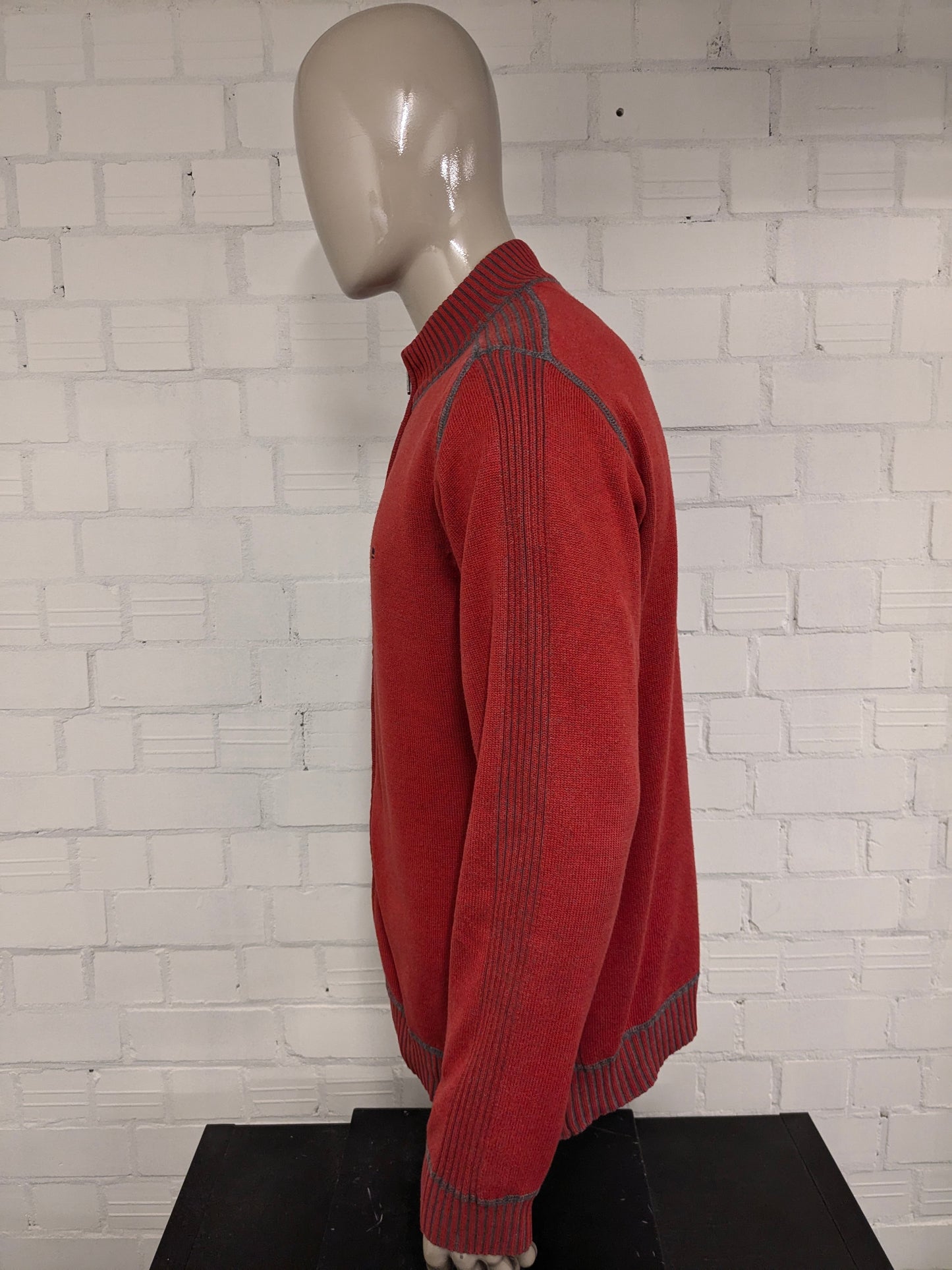 Gilet State of Art con cerniera. Arancio Grigio misto. Taglia L.