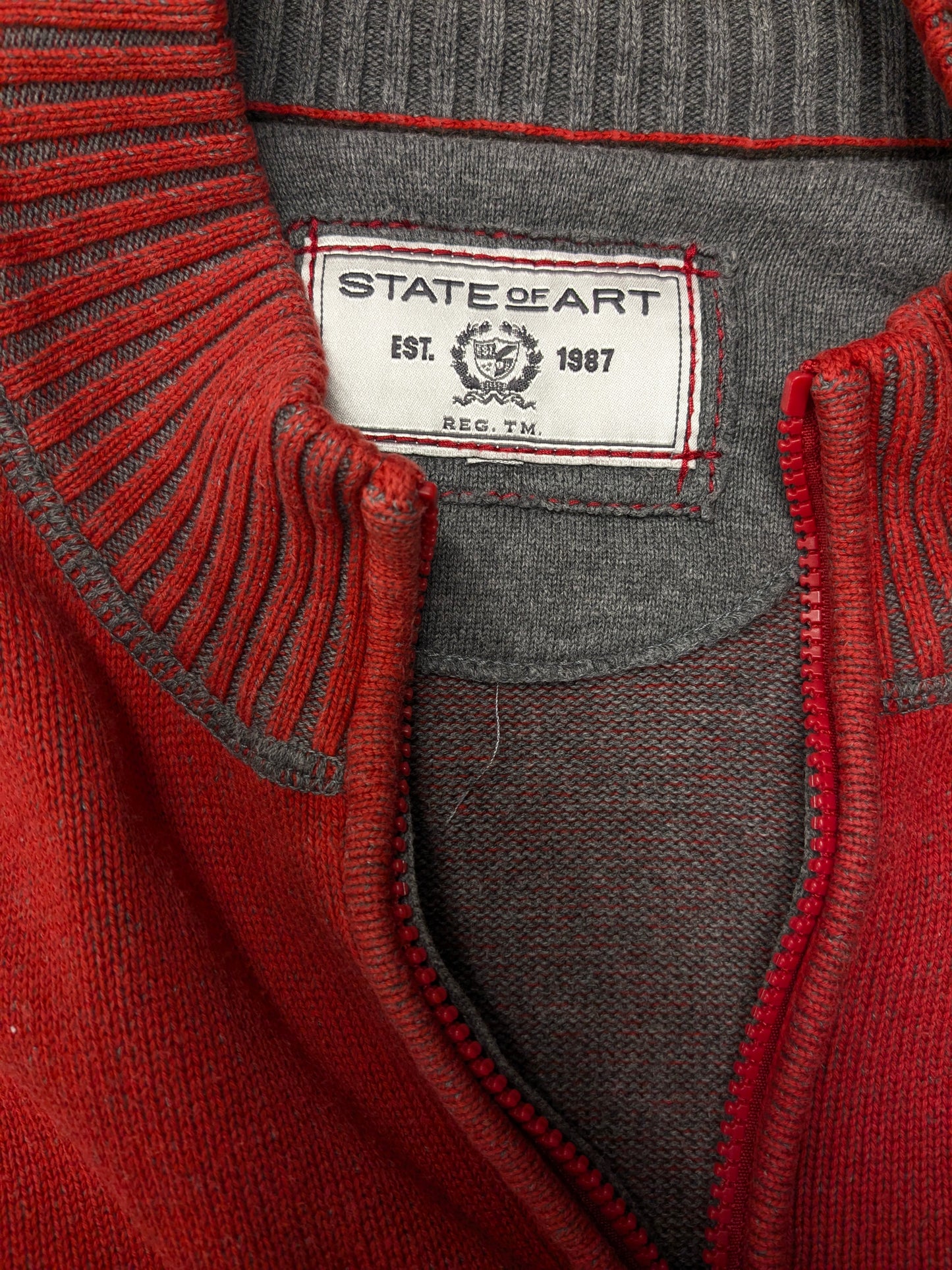 Gilet State of Art con cerniera. Arancio Grigio misto. Taglia L.