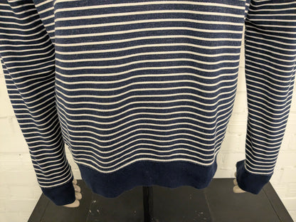 H&M L.O.G.G. Jersey con cuello deportivo. Motivo de rayas azules y blancas. Talla XL.