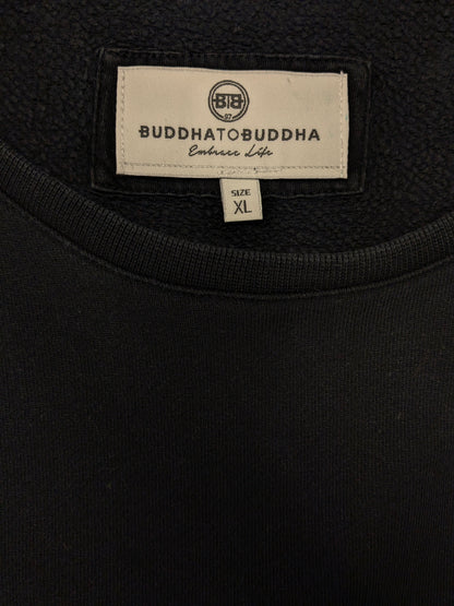 Suéter de Buda a Buda. Negro con estampado. Talla XL.